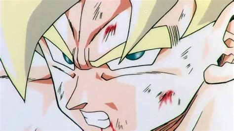 Goku Super Saiyan con ojos rojos