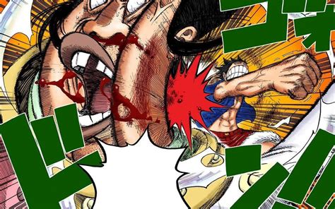 Luffy golpeando a un Noble Mundial
