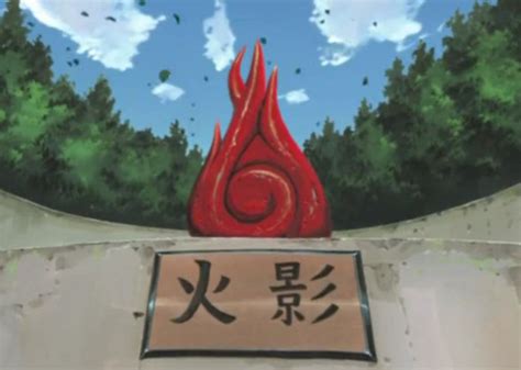 Escultura de la Voluntad de Fuego en Konoha
