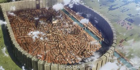 Ilustración de la batalla en Shiganshina con titanes y explosiones