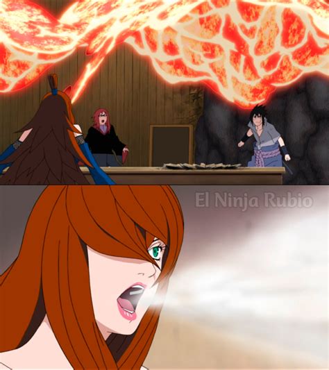 Ilustración de Mei Terumi utilizando su Kekkei Genkai de Vapor.