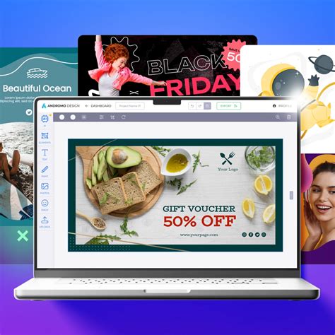 Ejemplo de interfaz de creador de portadas de Facebook