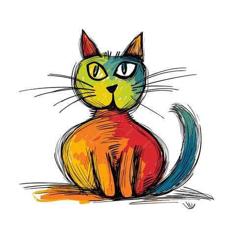 Ilustración de un gato estilizado en un contexto de fantasía