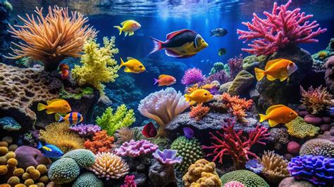 Arrecife de coral con peces de colores