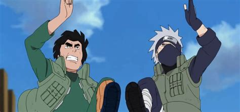 Kakashi y Might Guy en un momento de su rivalidad