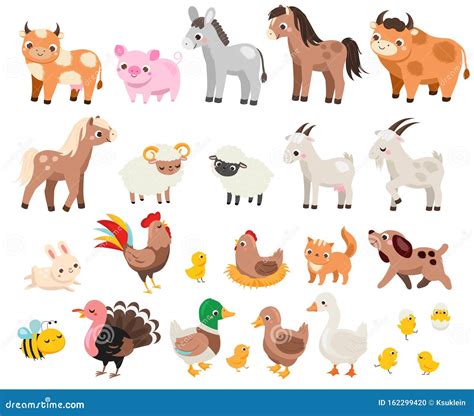 Ilustración de animales de granja y actividades para niños