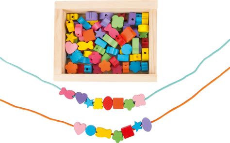 Cuentas de madera con formas de pájaros y nubes para enhebrar