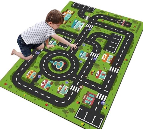 Alfombra de juego con temática de ciudad y calles