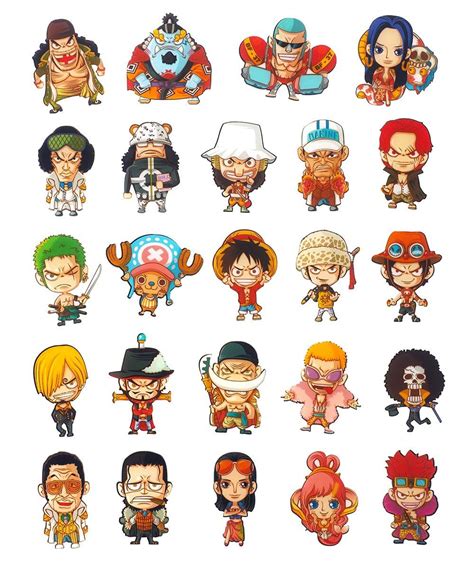 Personajes de One Piece en estilo chibi