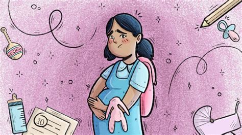 Ilustración de un embarazo adolescente en un manga