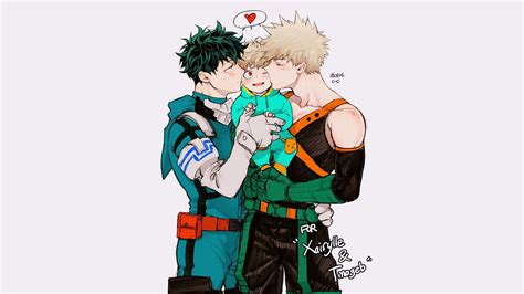 Izuku Midoriya observando a Katsuki Bakugou con una sonrisa enigmática