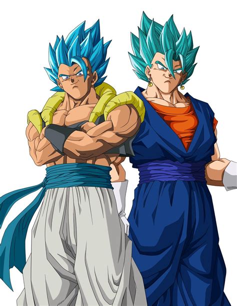Comparativa visual de Gogeta y Vegetto en diferentes formas