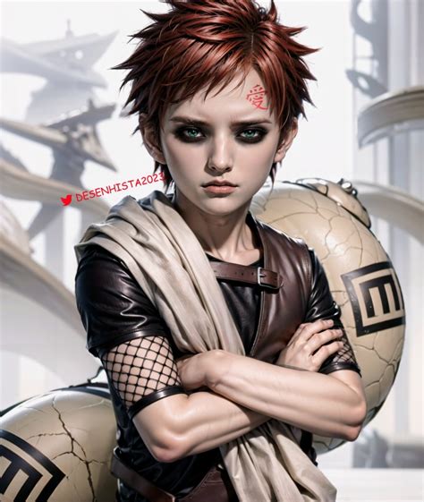 Infografía mostrando la evolución de Gaara a lo largo de la serie Naruto.