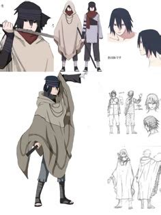 Diseño de Sasuke Uchiha en diferentes etapas de Naruto