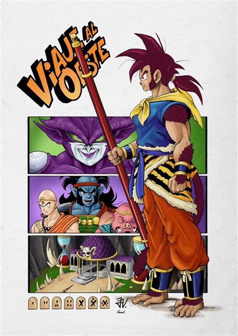 Comparativa visual entre personajes de Viaje al Oeste y Dragon Ball.
