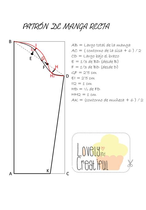 Patron de manga con detalles