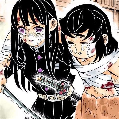 Ilustración de Kanao e Inosuke luchando contra Dôma