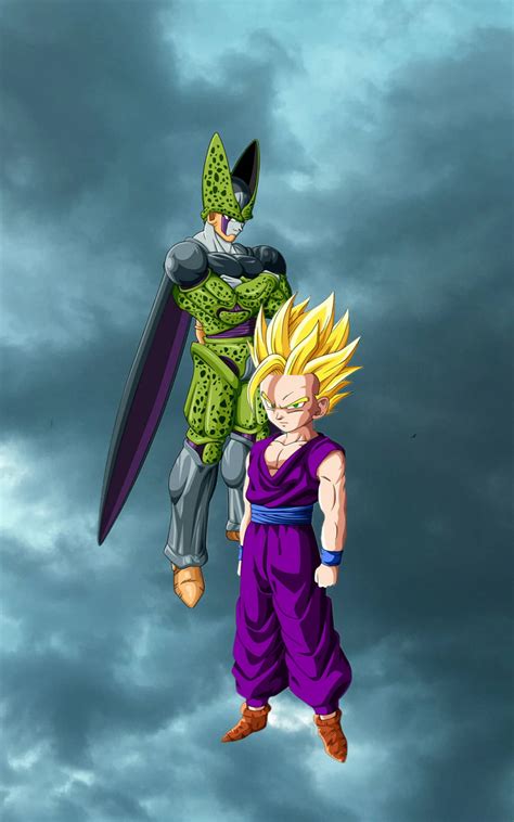 Gohan enfrentando a Cell