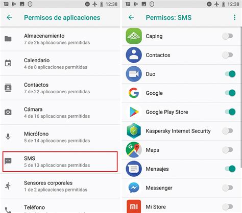 Captura de pantalla de configuración de permisos de micrófono en Android