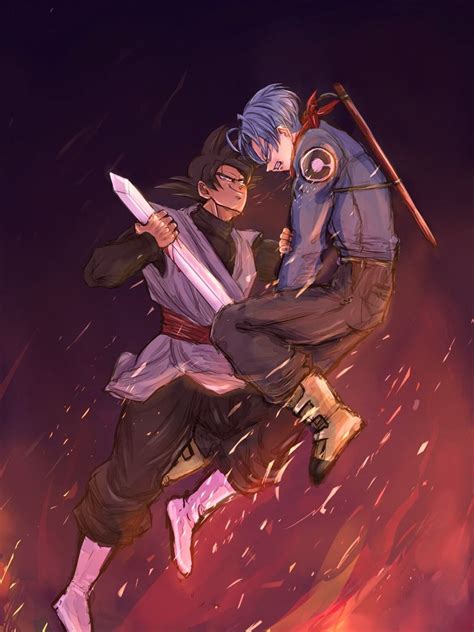 Goku Black enfrentándose a Trunks del Futuro