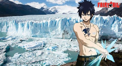 Ilustración de Gray Fullbuster usando su magia de hielo