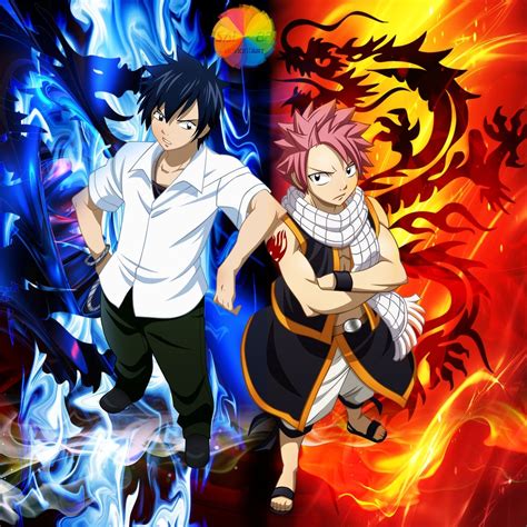 Ilustración de Natsu y Gray luchando juntos