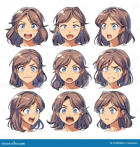 Ilustración de personajes de manga con expresión triste