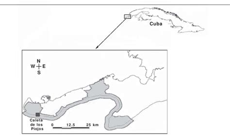 Mapa de Cuba destacando la península de Guanahacabibes
