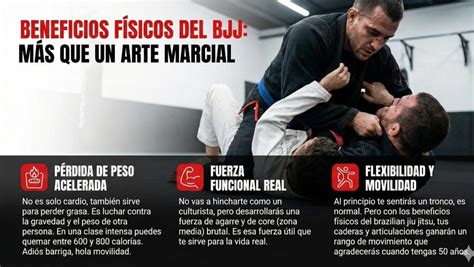 Infografía con los beneficios físicos y mentales del Jiu Jitsu