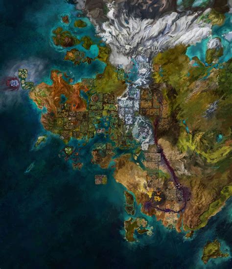 Mapa del planeta Tyria en Guild Wars 2