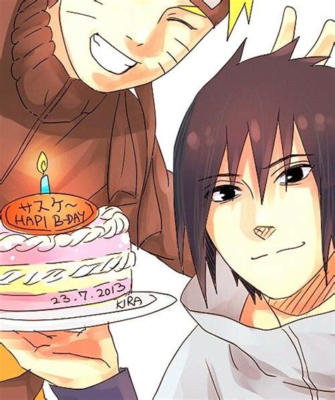 Naruto y Sasuke celebrando un cumpleaños juntos