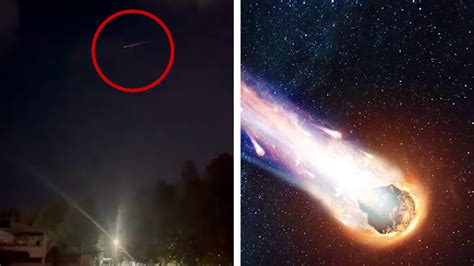Meteorito cayendo y siendo cortado por la jaula del pájaro