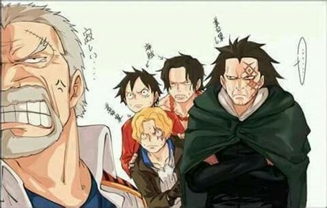 Familia de Luffy: Garp, Dragon, Ace y Sabo