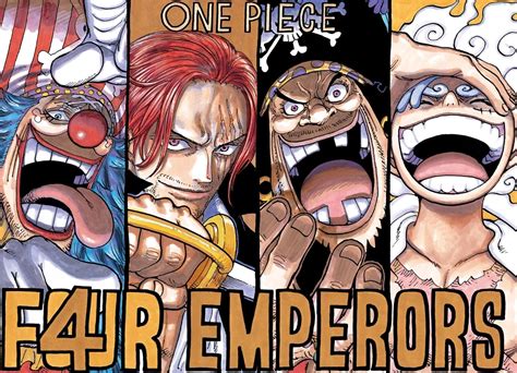 Ilustración de los Cuatro Emperadores de One Piece