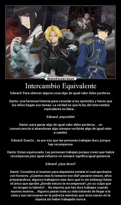 Diagrama de la Ley de Intercambio Equivalente en Fullmetal Alchemist