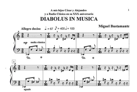 Partitura musical con el título 