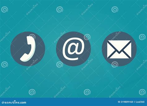 Símbolo de contacto telefónico y correo electrónico