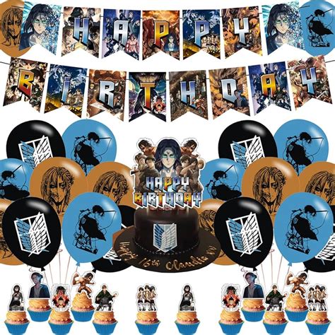 Globos de Attack on Titan para fiesta de cumpleaños