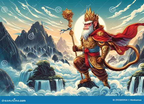 Ilustración de Sun Wukong, el Rey Mono