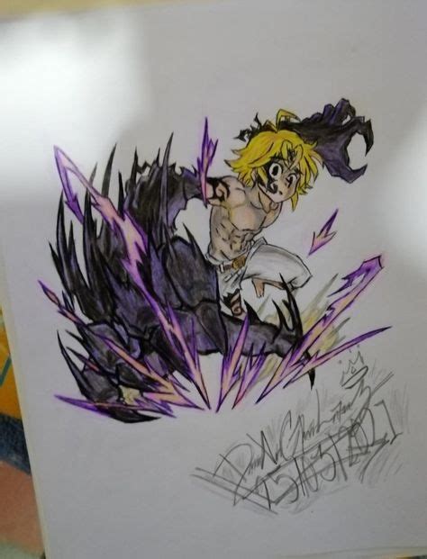 Ilustración de Meliodas en acción