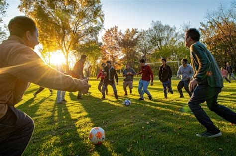 Grupo de jóvenes jugando al Hacky Sack en un parque