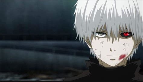 Kaneki Ken en su etapa Kuroneki, con su ojo ghoul visible.