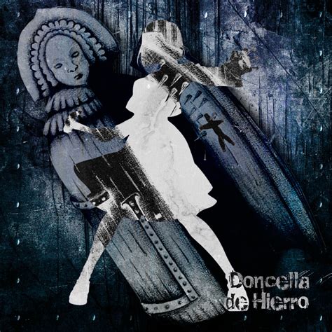 Ilustración de una doncella de hierro medieval
