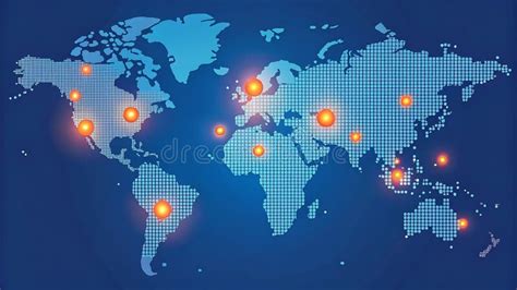 Mapa del Mundo Digital con ubicaciones clave.