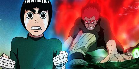 Might Guy protegiendo a Rock Lee