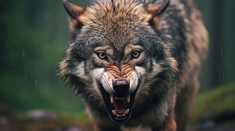 Imagen de un lobo protegiendo a un cachorro