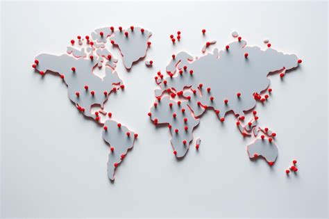 Mapa del mundo con marcadores de envío