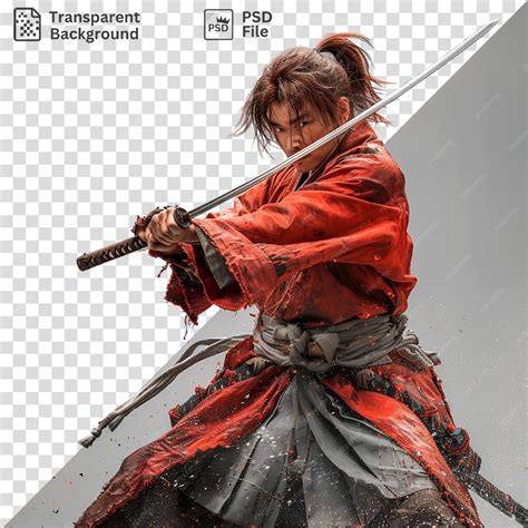 Himura Kenshin en acción con su espada