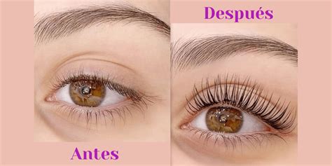 Antes y después de un tratamiento de lifting de pestañas (Rehaucils)