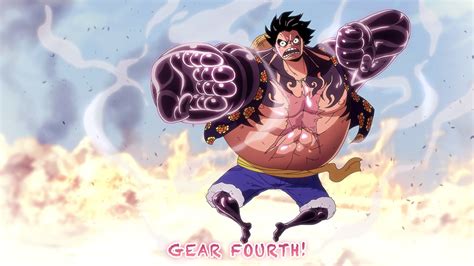 Luffy utilizando Gear Fourth contra Kaido